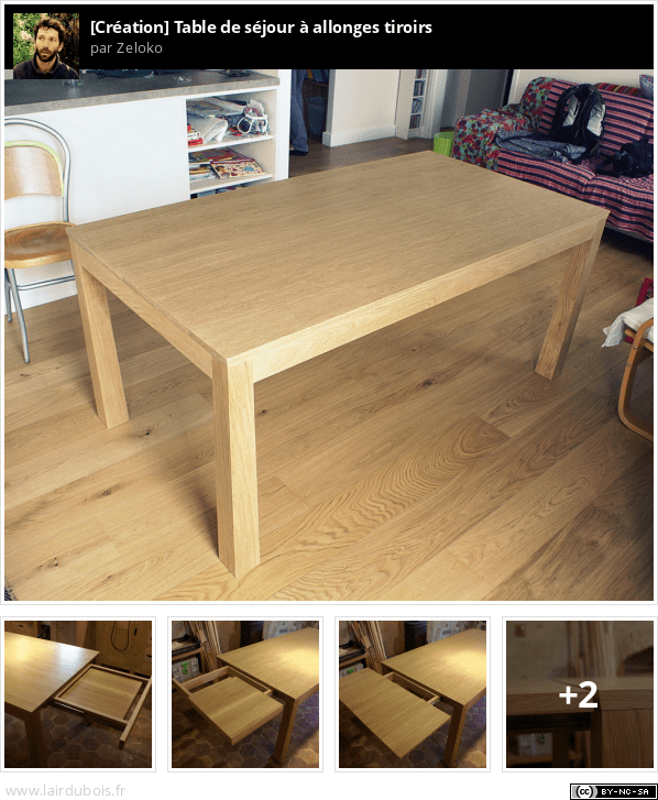 Fabrication d'une table de séjour à allonges Sticker