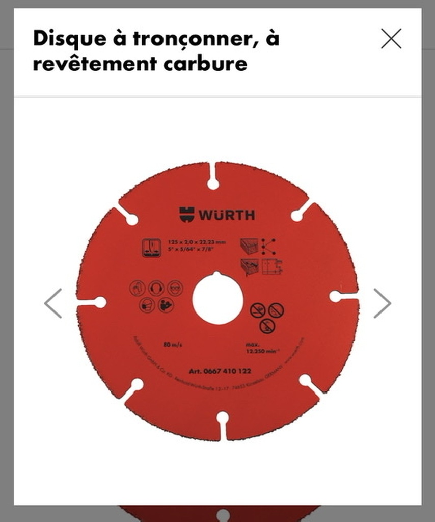 Termit Disque Bois Meuleuse 115 mm Disque a Tronconner le Bois