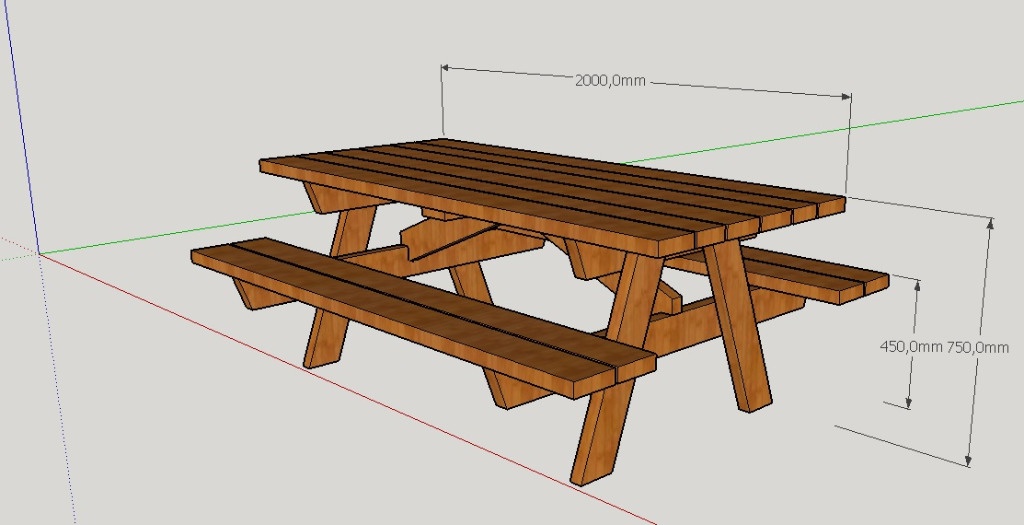 Plan] Table de pique-nique par Peiot sur L'Air du Bois