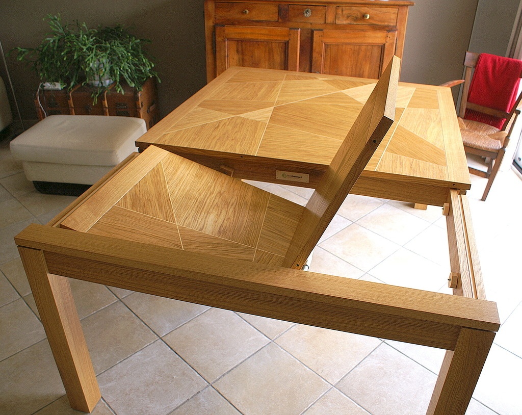 Table à manger extensible 2 allonges papillon pour salle à manger