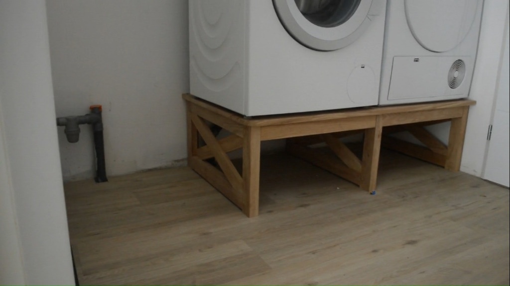 Meuble en hauteur pour machine à laver et sèche-linge avec