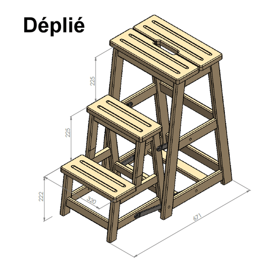 Plan] Tabouret escabeau par Jérôme Faradon sur L'Air du Bois