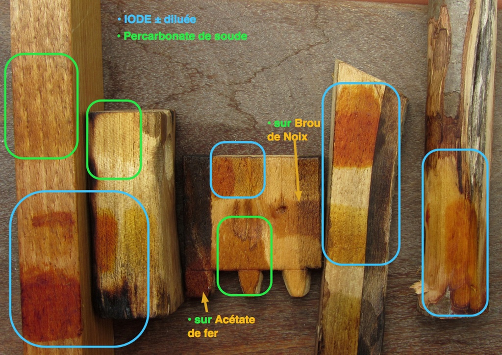 Avant l'application de la peinture au lait il est préférable de teinté le  bois neuf. Ici nous avons utiliser le Brou de noix, …