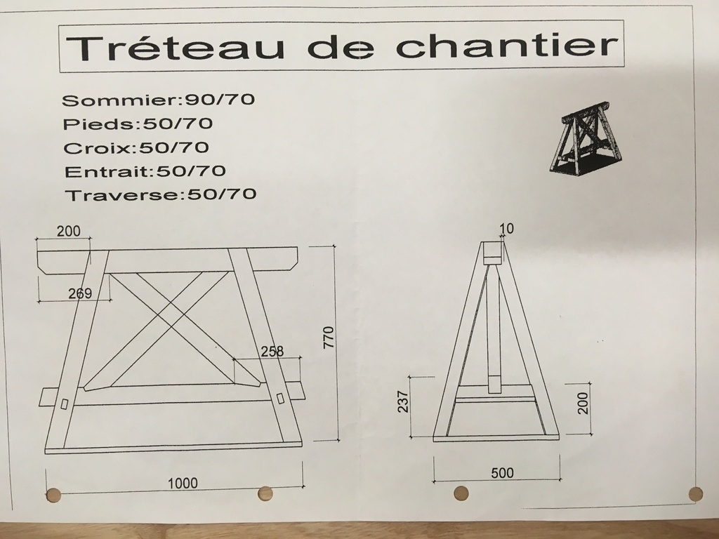 tréteau de chantier