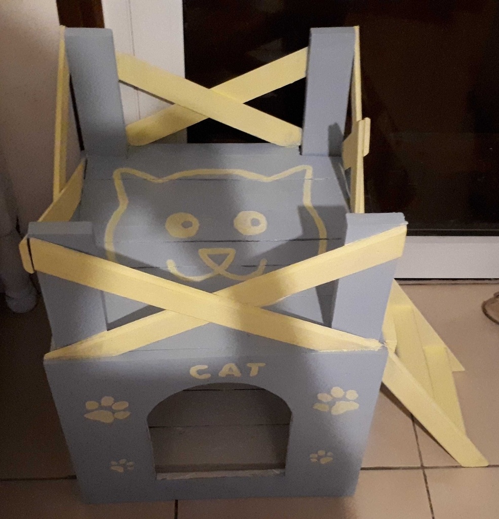 Maison Pour Chat D'intérieur Chaleureuse Et Lavable - Design Noël, Pour Chats De 1,5 à 4 Kg, Idéale Salon, Chambre, Balcon