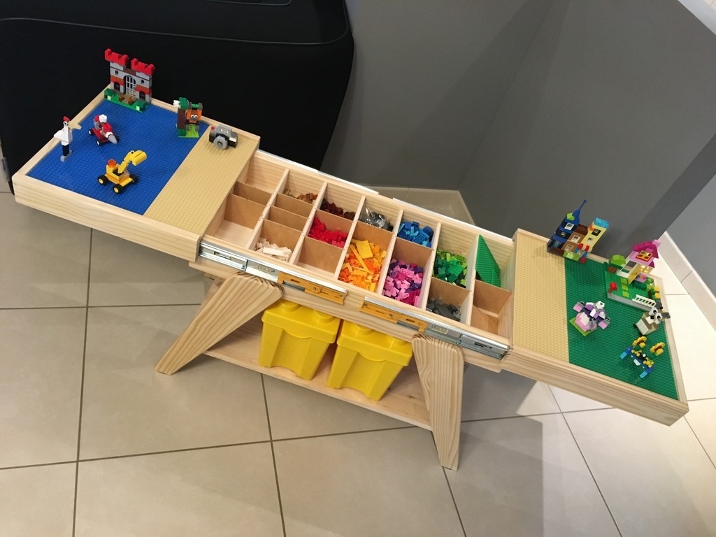 Table de jeu LEGO avec un tiroir de rangement