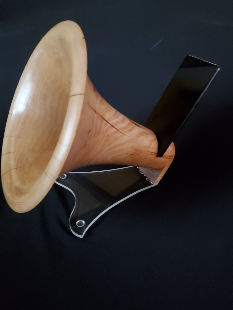 Amplificateur De Son Naturel Pour Téléphone - Support En Bois, Design Bureau (9x9x9 Cm)