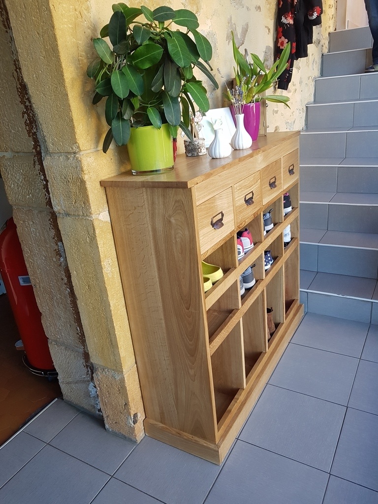 Meuble à Chaussures en Bois, Rangement à Chaussures D'entrée