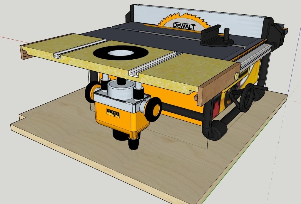 Plan] Support défonceuse sous table pour scie table DEWALT 7492