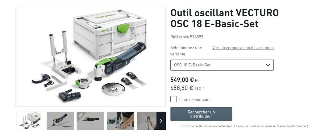 Scie oscillante sans fil OSC 18 E-Basic VECTURO