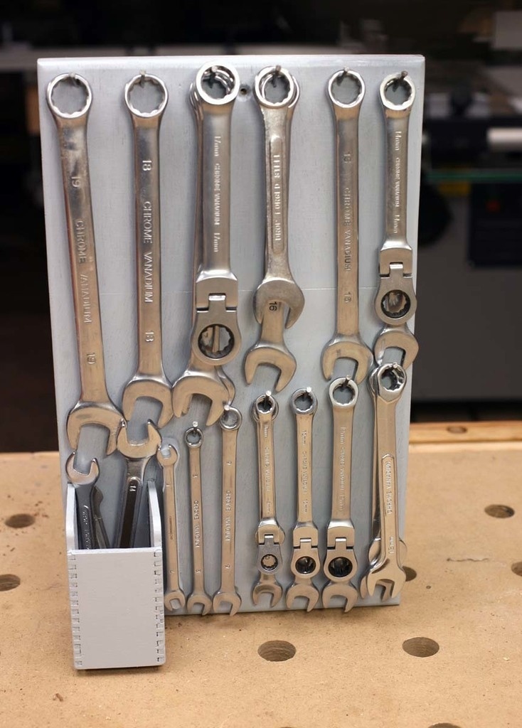 Organisateur De Clés à Douille - Boîtier Avec 10 Fentes Et Tiroir - Range Outils Garage Atelier - ABS Gris