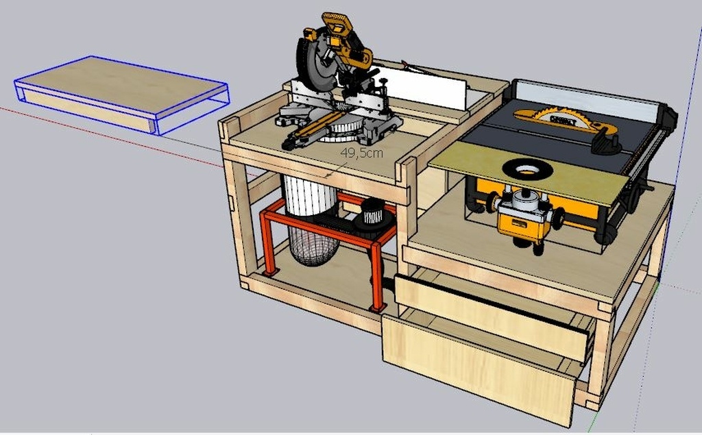 Gros Plan De La Machine à Scier L'outil électrique Scies Planche De Bois  Raboteuse Bois Concept De Travail Du Bois