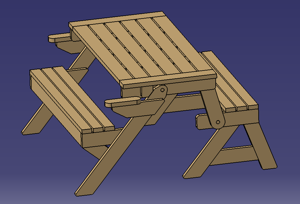 plan banc tranformable en table par deveault sur l'air