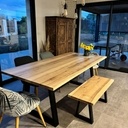 Table et banc (frêne massif)