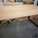 Table et banc en Chêne et Acier