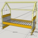 Lit cabane 90x190cm avec tiroir et lit gigogne