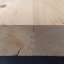 vue de la tranche de 2 pièces usinées mais non collées