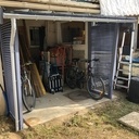 Abris à vélo, claire-voie en lattes de sommiers