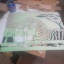 Maman et bébé zèbre