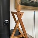 Lampe en chêne façon Samuel Mamias et son support