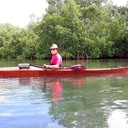 Kayak de mer en bois.