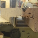 Escalier et main courante débillardée avec coupe à crochet