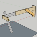 Potence avec bras réglable et cape d'aspiration pour scie à format