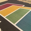 Enseigne en placage coloré sur MDF teinté