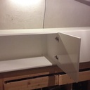 Meuble TV en chêne et stratifié blanc laqué