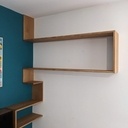 Etagères invisibles en chêne massif sur placo.