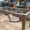 Bureau réalisé avec des poutres de charpente en Keruing