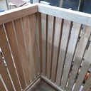 Assemblage à blanc. Noter la feuillure pour le fond du panier