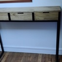 Console chêne et acier