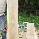 Fauteuil en frêne "mid-century"