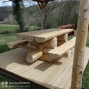 Table banc en fuste