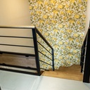 Escalier a limon central double quart tournant