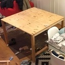 Table en bois de bout