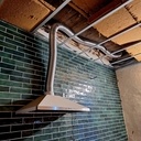 Masque évacuation extérieure hotte en bois de cèdre de récupération