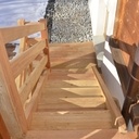 Escalier massif exterieur mélèze