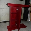 Console chêne  teintée en rouge