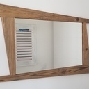 Miroir en vieux bois brulé soleil