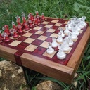 Echiquier orme et epoxy rouge/noir