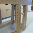 Etabli en chêne de style Shaker avec presse à vis double