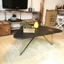 Table basse en bois brulé