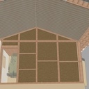 vue interieure, ossature mur refend