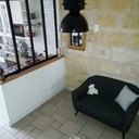 Verrière en chêne et meubles bas