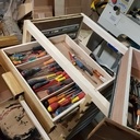 Servante atelier en pin de recup