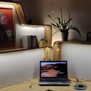 Étagères lumineuses de bois courbe