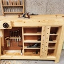 Établi en bois de charpente