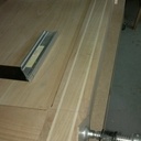 Armoire en merisier, portes coulissantes